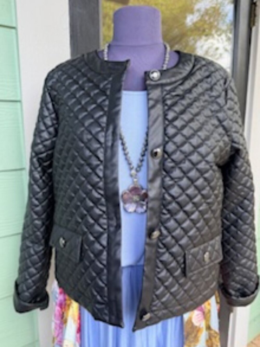 Quilted Vegan Leather Jacket